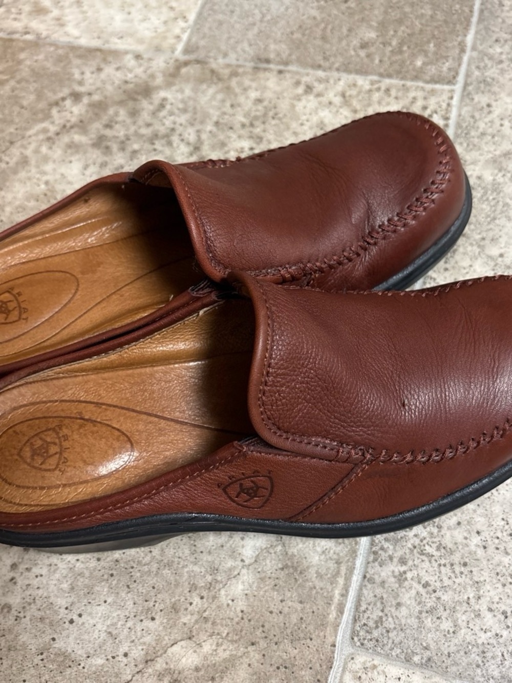 Ariat Chestnut Leather Slip-On Loafers